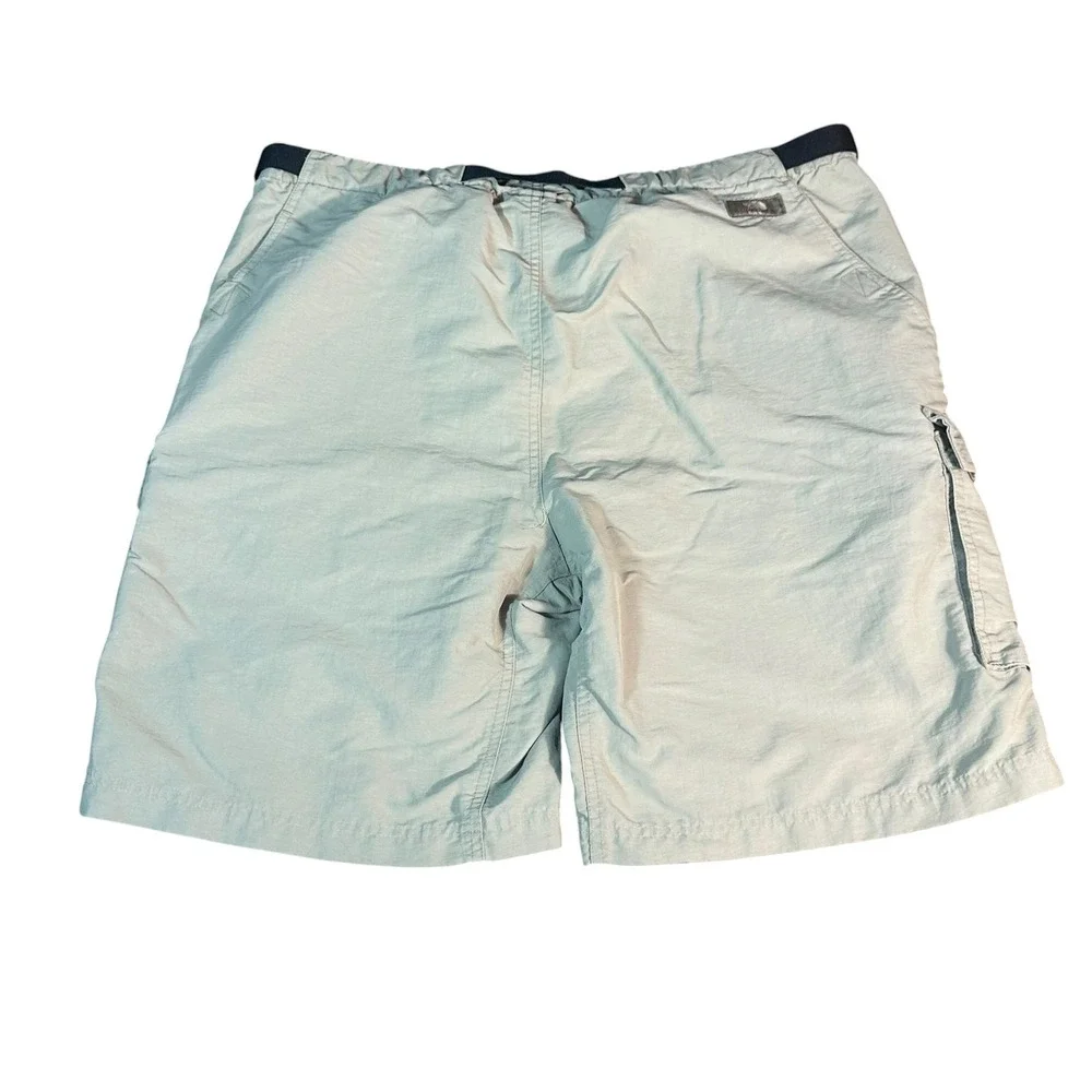 The North‎ Face Cargo Shorts Mens Large Beige/Gray Nylon Hiking Belted Utility